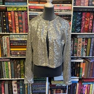 Good American Silver Sequin Jacket